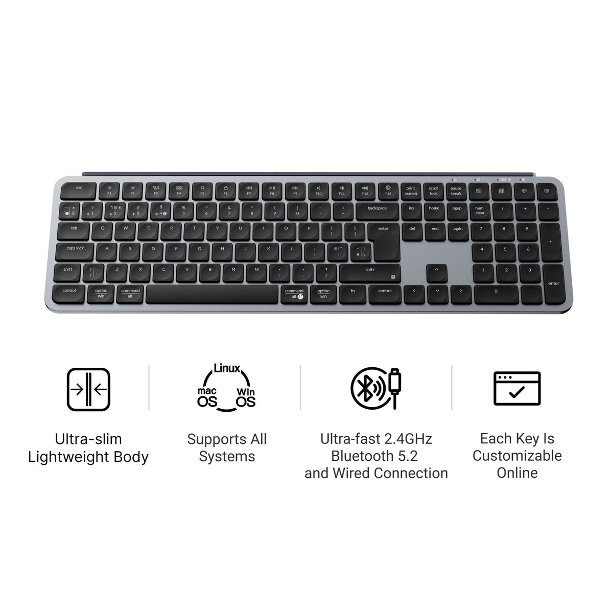 KEYCHRON B6 Pro Wireless Gaming Keyboard - Space Grey
