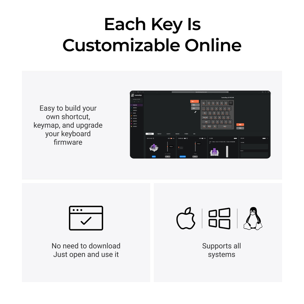 Lemokey L0 HE One Handed Magnetic Switch Gaming Keyboard