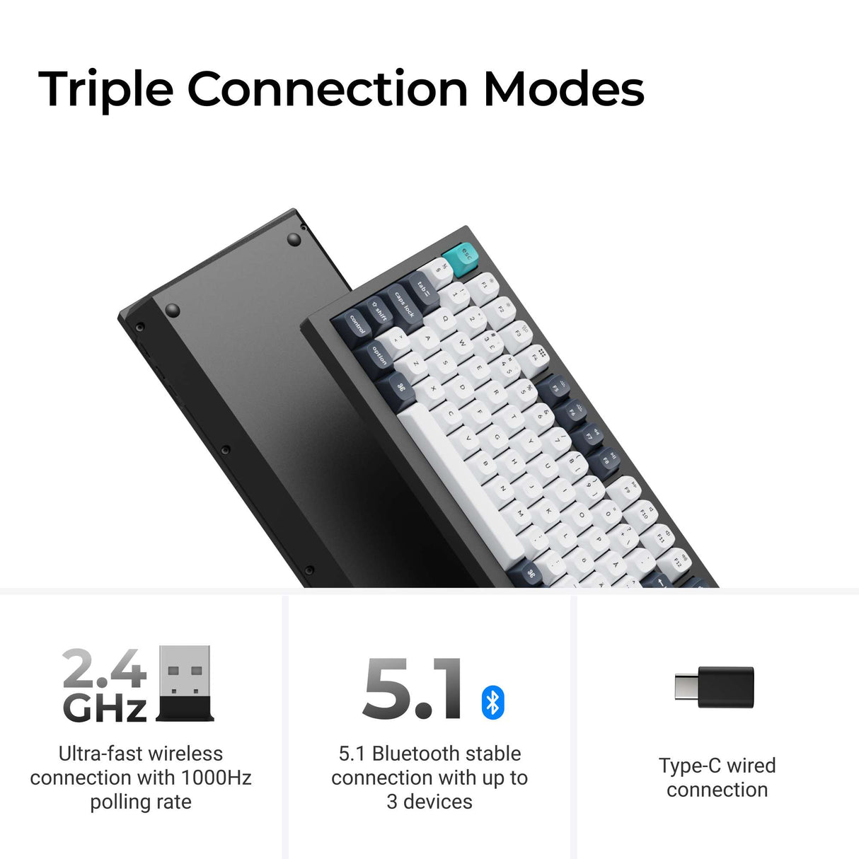 Keychron Q1 Max QMK/VIA Wireless Custom Mechanical Keyboard ISO Layout Collection
