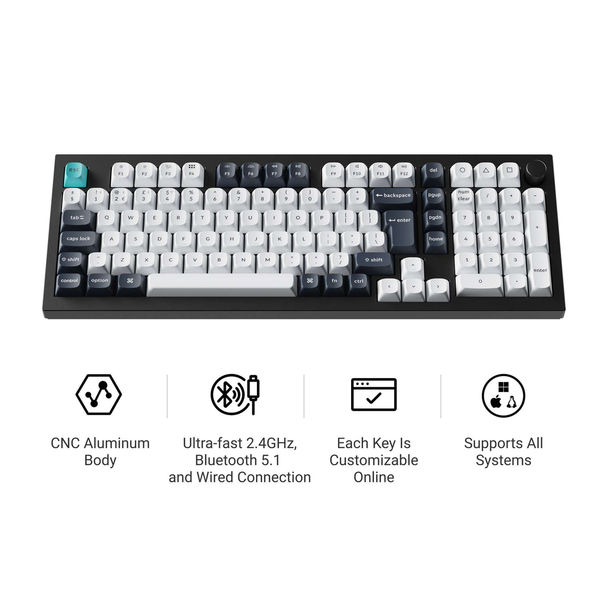 Keychron Q5 Max QMK/VIA Wireless Custom Mechanical Keyboard ISO Layout Collection