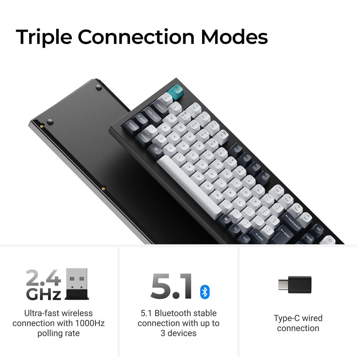 Keychron Q5 Max QMK/VIA Wireless Custom Mechanical Keyboard ISO Layout Collection