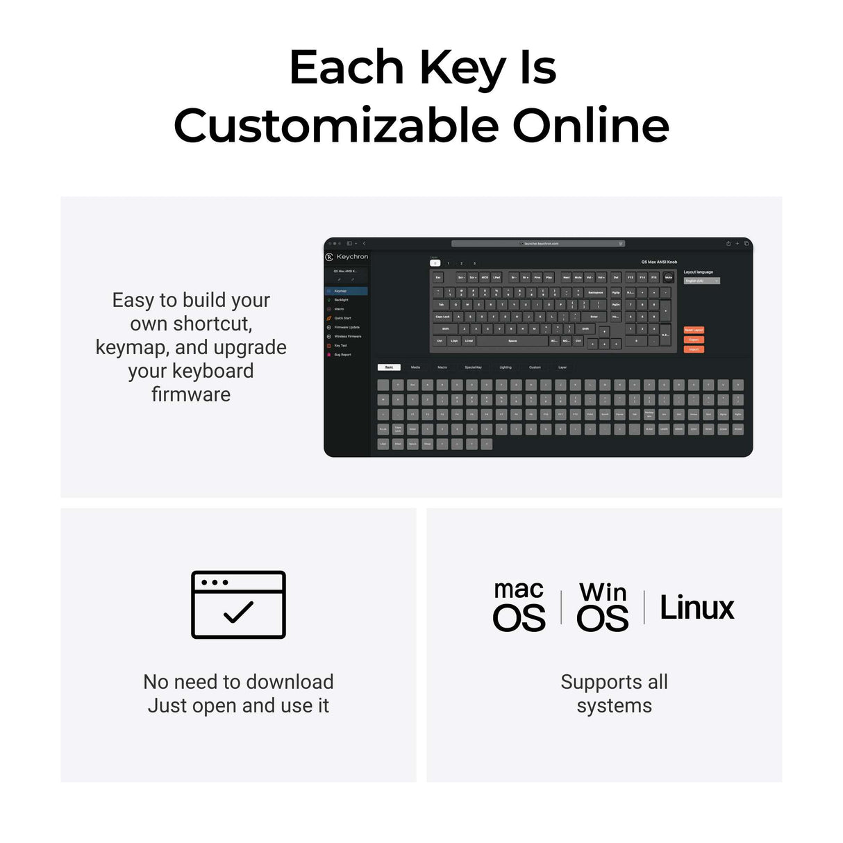 Keychron Q5 Max QMK/VIA Wireless Custom Mechanical Keyboard ISO Layout Collection