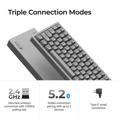 Keychron K2 HE Wireless Magnetic Switch Custom Keyboard - Concrete Edition Triple Connection Modes