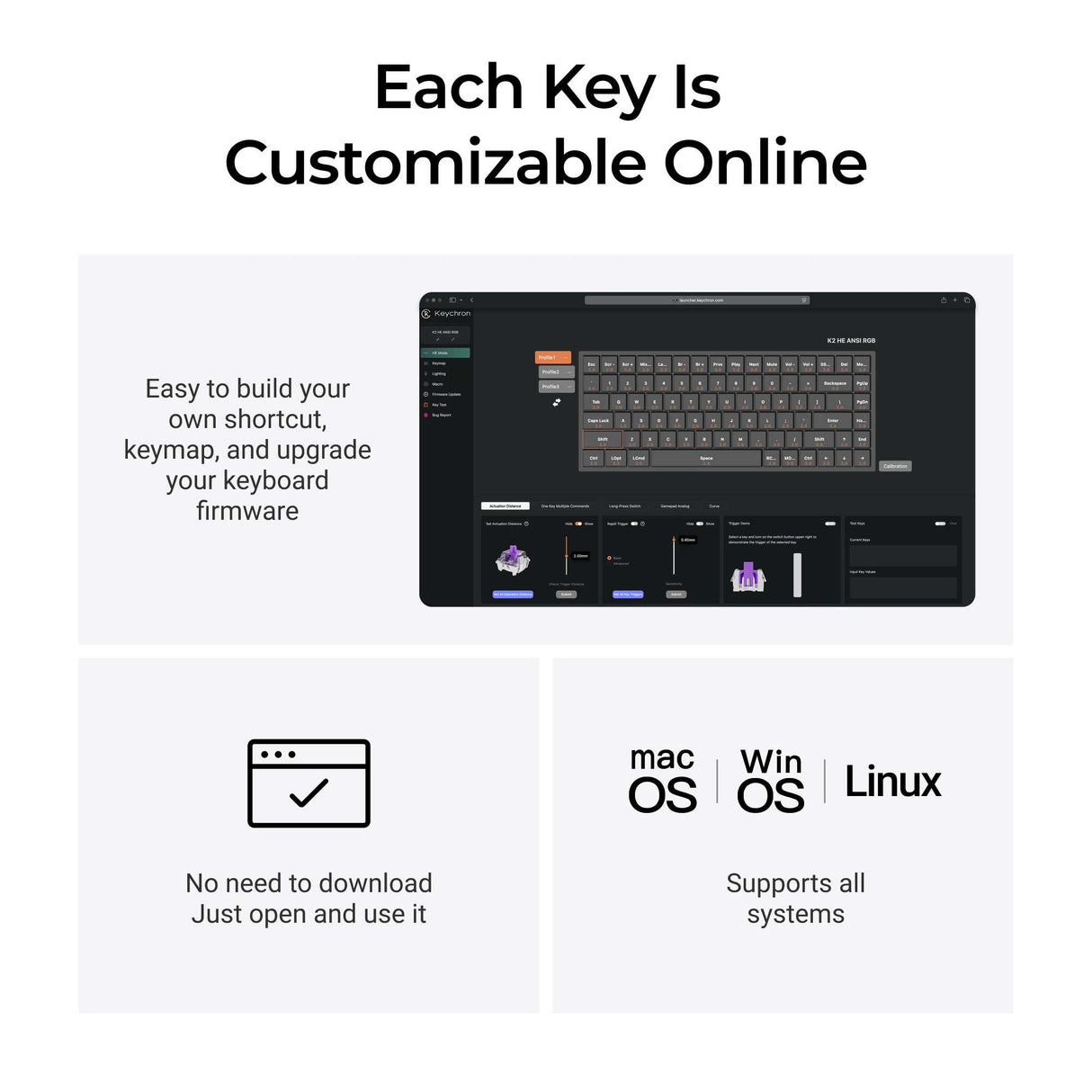 Keychron K2 HE Wireless Magnetic Switch Custom Keyboard ISO Layout Collection