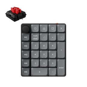 Keychron K0 Max QMK custom number pad fully assembled knob black frame for Mac Windows Linus RGB backlight with hot-swappable Keychron Milk POM switch red