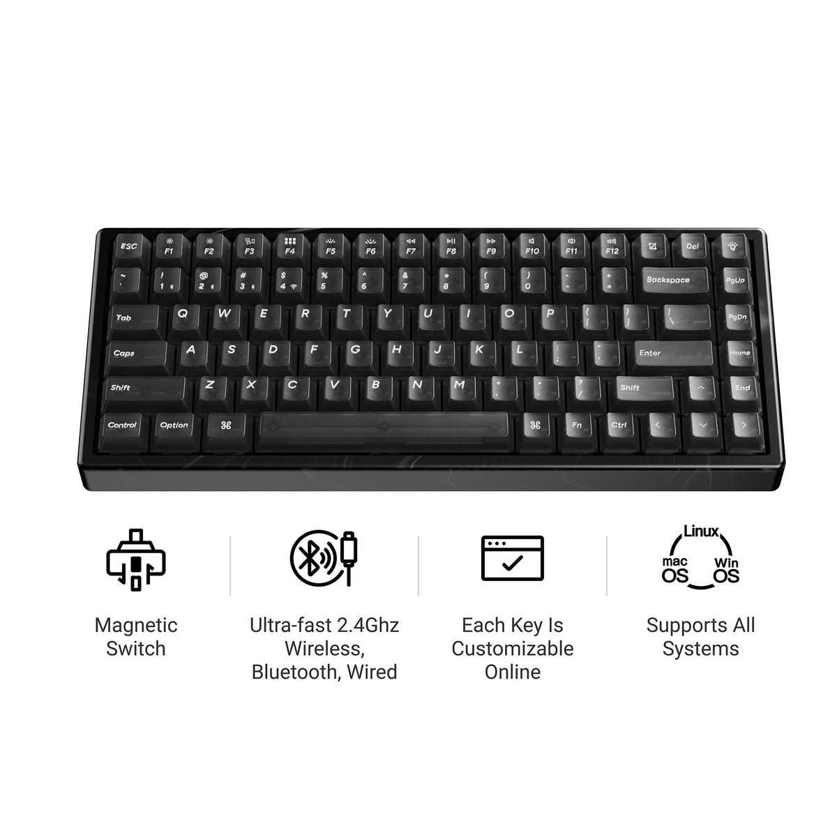 Custom Size Trackball Keychron K2 HE Wireless Magnetic Switch Custom Keyboard - Resin Editio ...