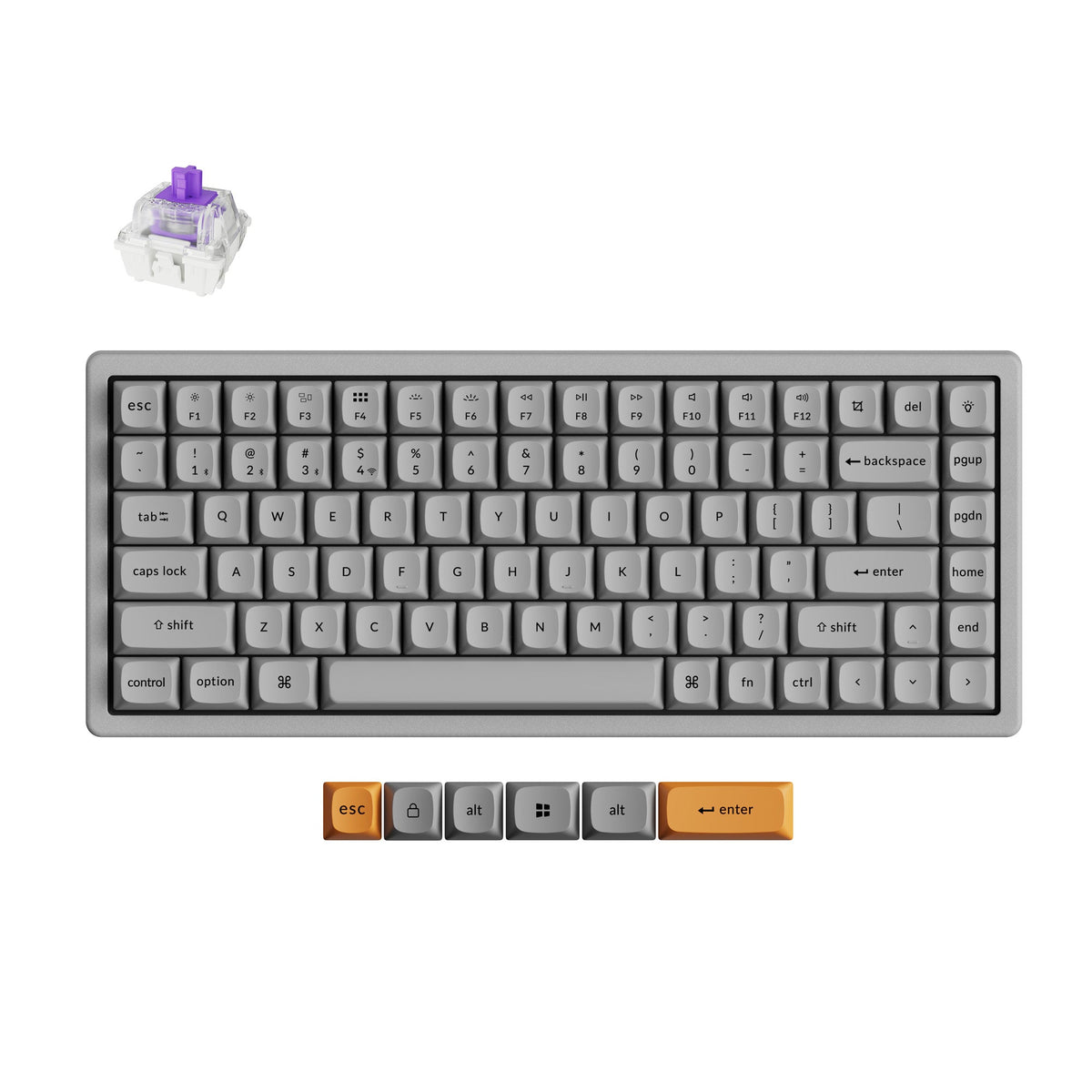 Keychron K2 Wireless Magnetic Switch Custom Keyboard Concrete Edition