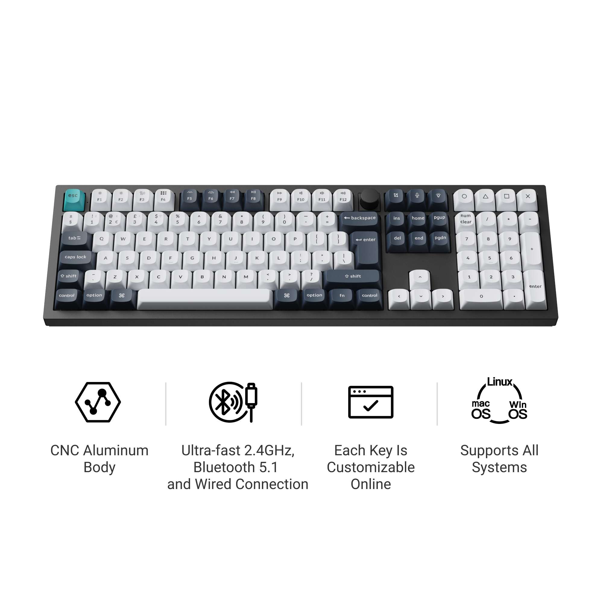 Keychron Q6 Max QMK/VIA Wireless Custom Mechanical Keyboard ISO Layout Collection