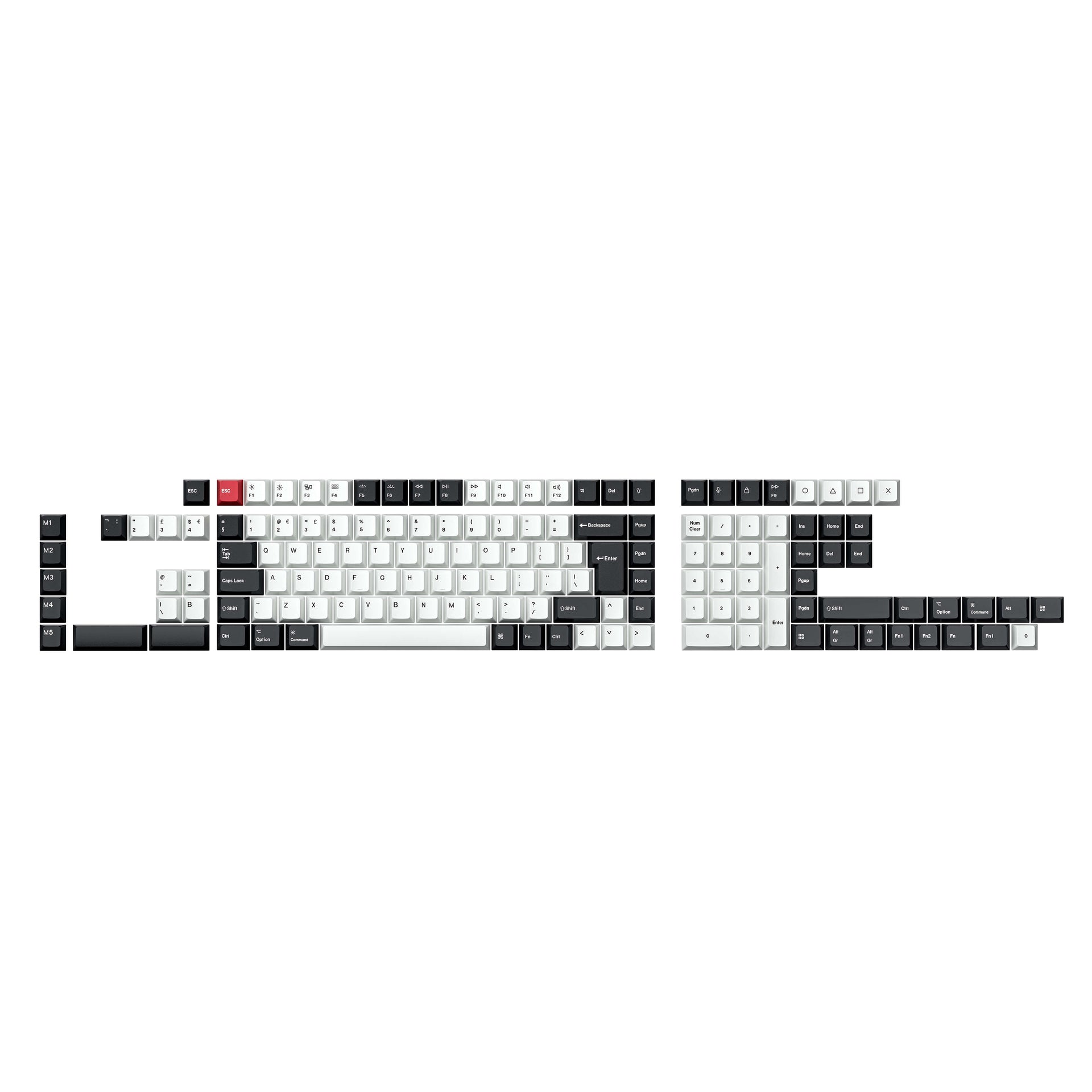 ISO Layout Cherry Profile Dye Sub PBT Full Keycap Set White