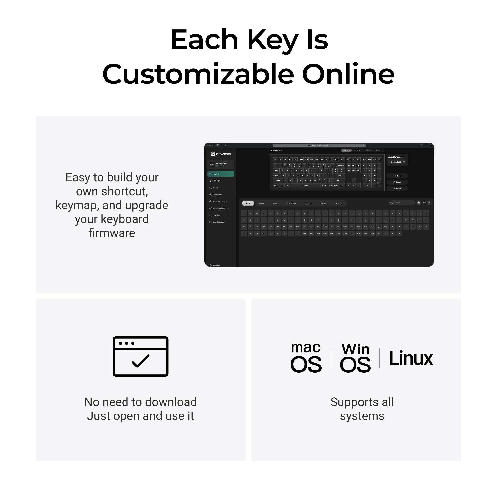 Keychron V6 Max QMK Wireless Custom Mechanical Keyboard ISO Layout Collection