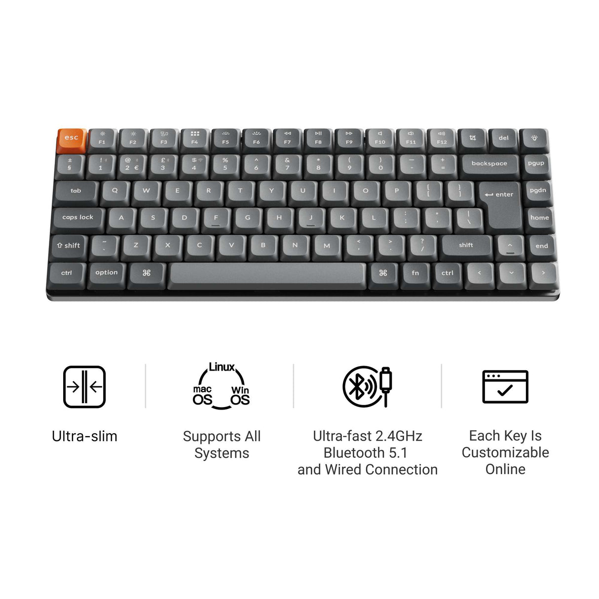 Keychron K3 Max QMK/VIA Wireless Custom Mechanical Keyboard ISO Layout Collection