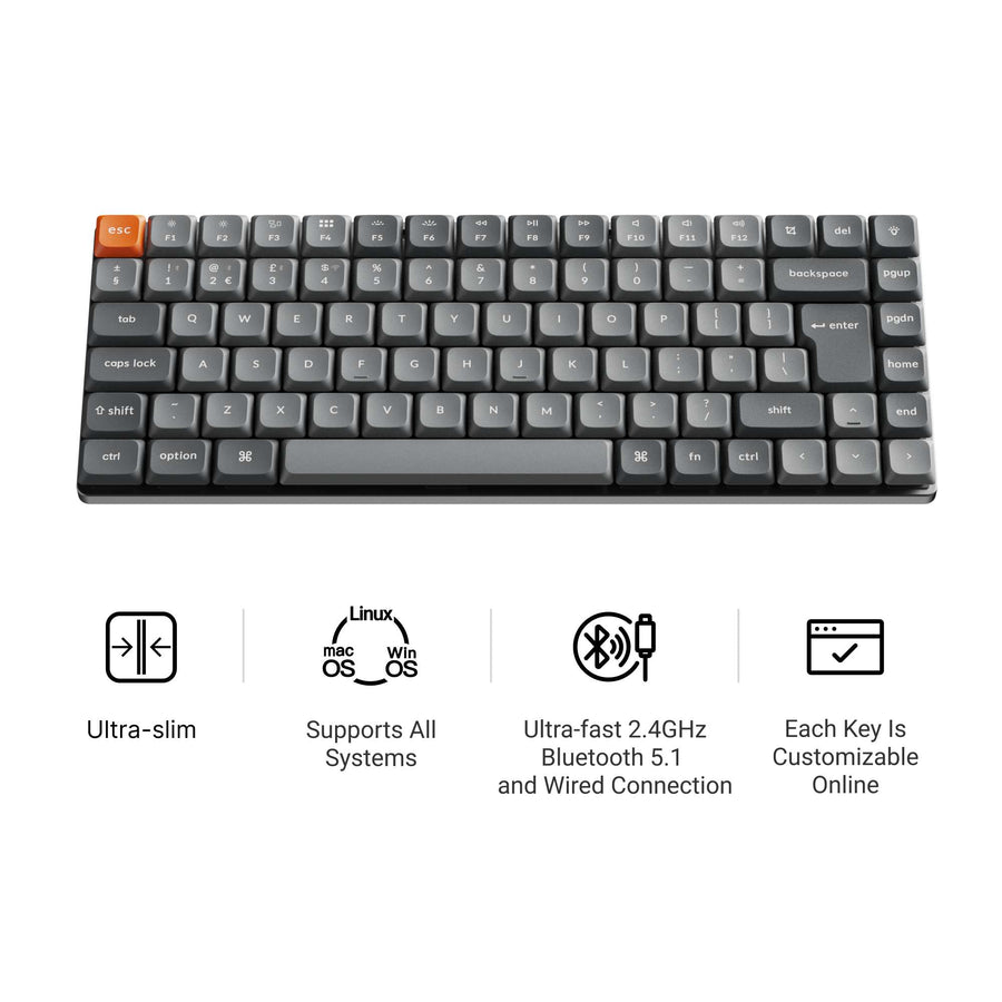 Keychron K3 Max QMK/VIA Wireless Custom Mechanical Keyboard ISO Layout Collection