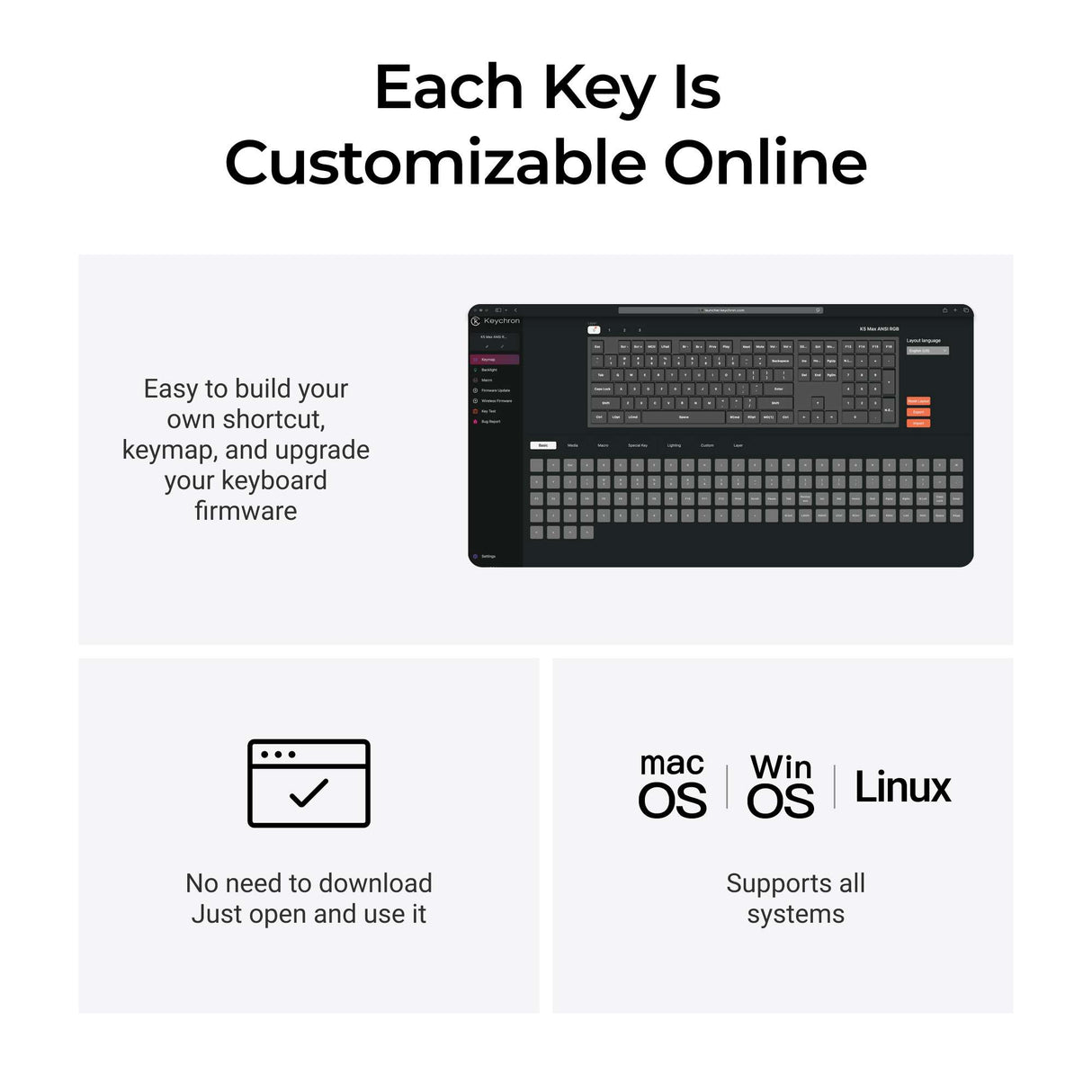 Keychron K5 Max QMK Wireless Custom Mechanical Keyboard ISO Layout Collection