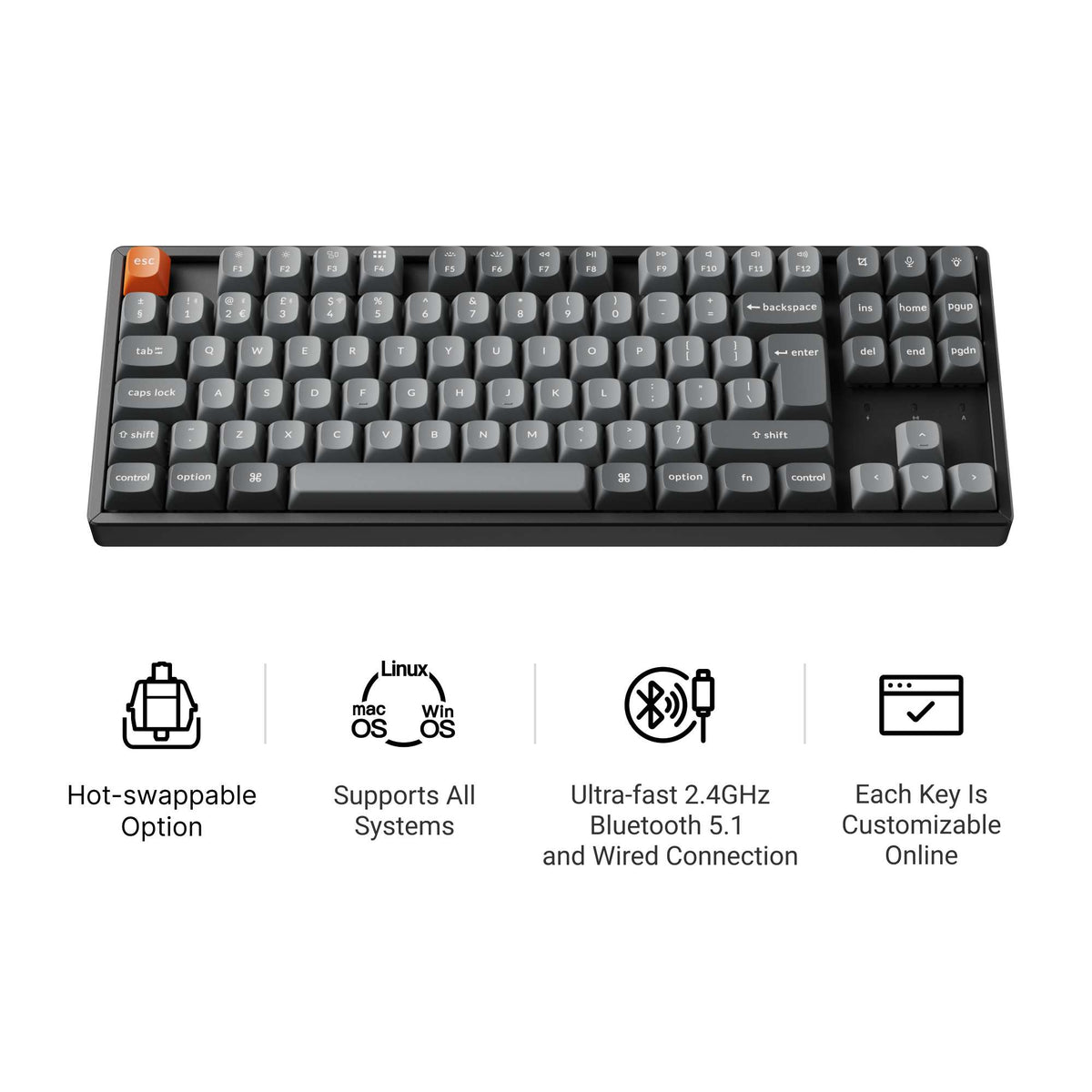 Keychron K8 Max QMK Wireless Mechanical Keyboard ISO Layout Collection ...