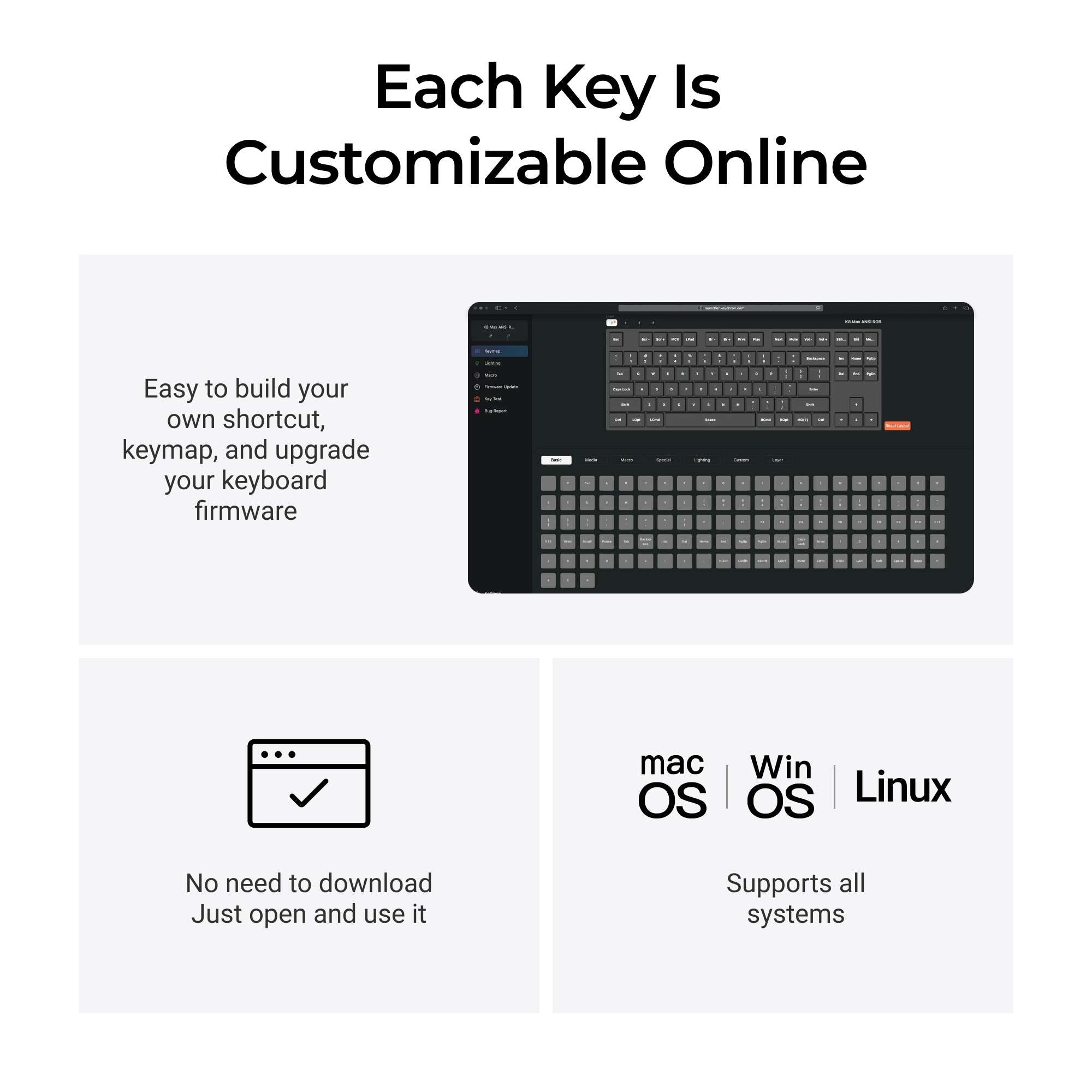 Keychron K8 Max QMK Wireless Mechanical Keyboard ISO Layout Collection