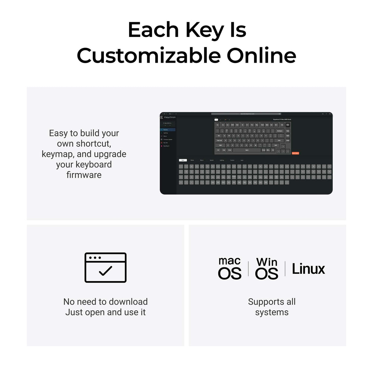 Keychron V1 Max QMK Wireless Custom Mechanical Keyboard ISO Layout Collection