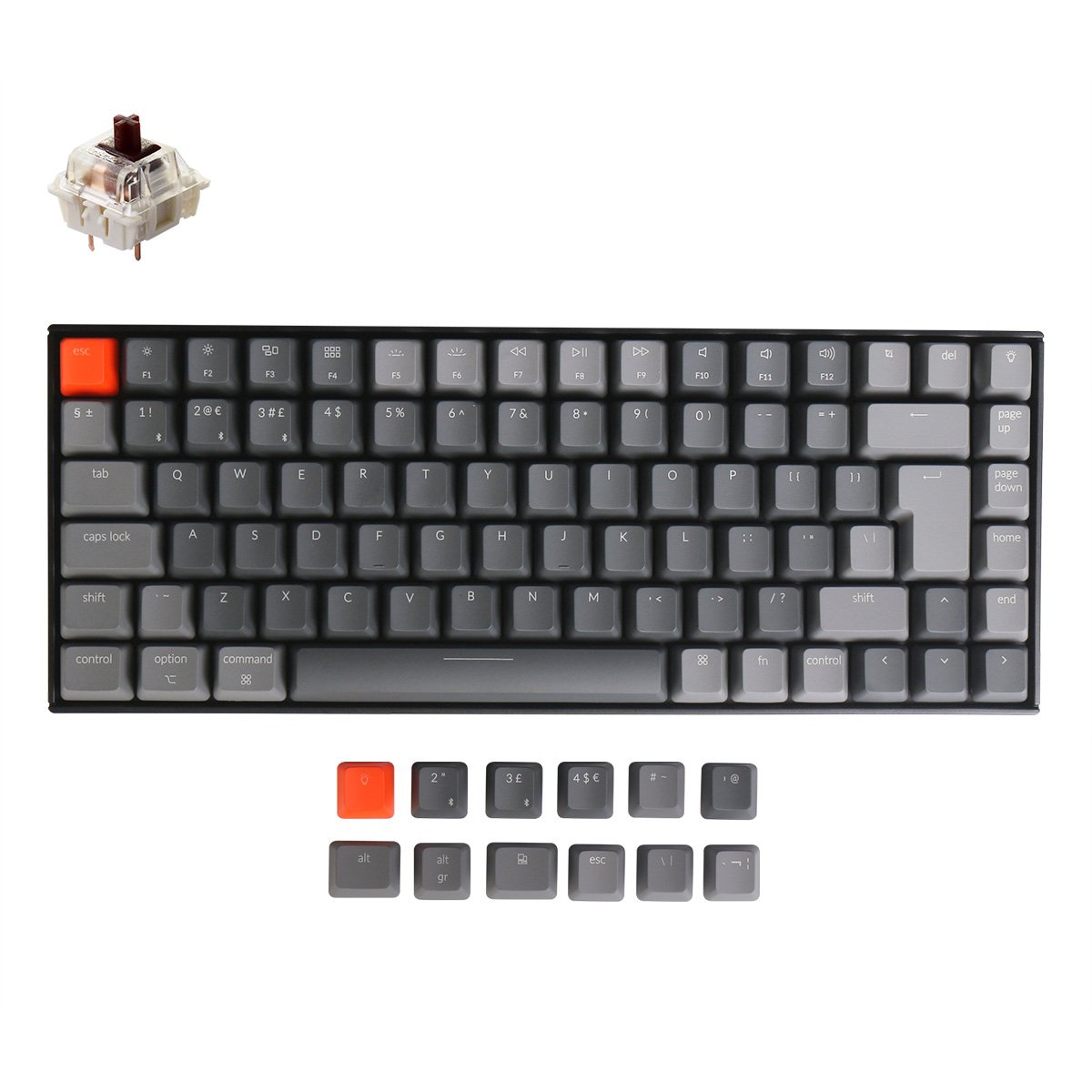 Keychron K2 Wireless Mechanical Keyboard (UK ISO Layout) - Keychron | Wireless Mechanical Keyboards for Mac Windows White Backlight RGB Backlit Gateron Mechanical brown Switch