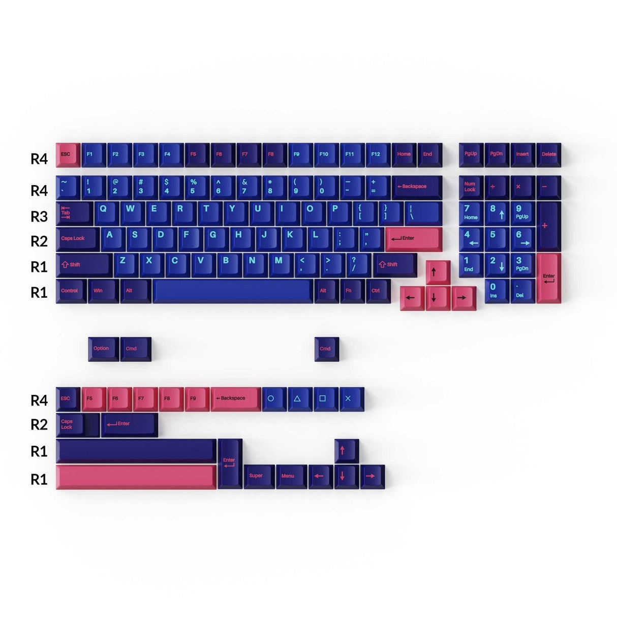 Cherry Profile Double-Shot PBT Full Set Keycaps - Player