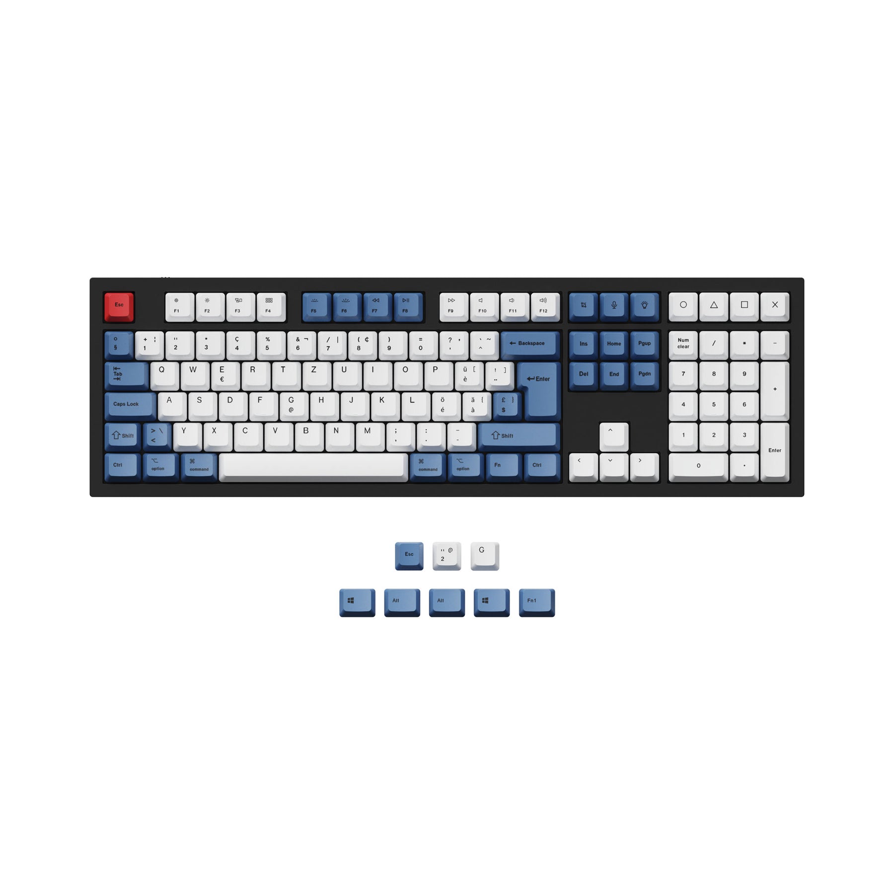 ISO & ANSI Q3 & Q4 & Q6 & K8 OEM Dye-Sub PBT Keycap Set - Blue