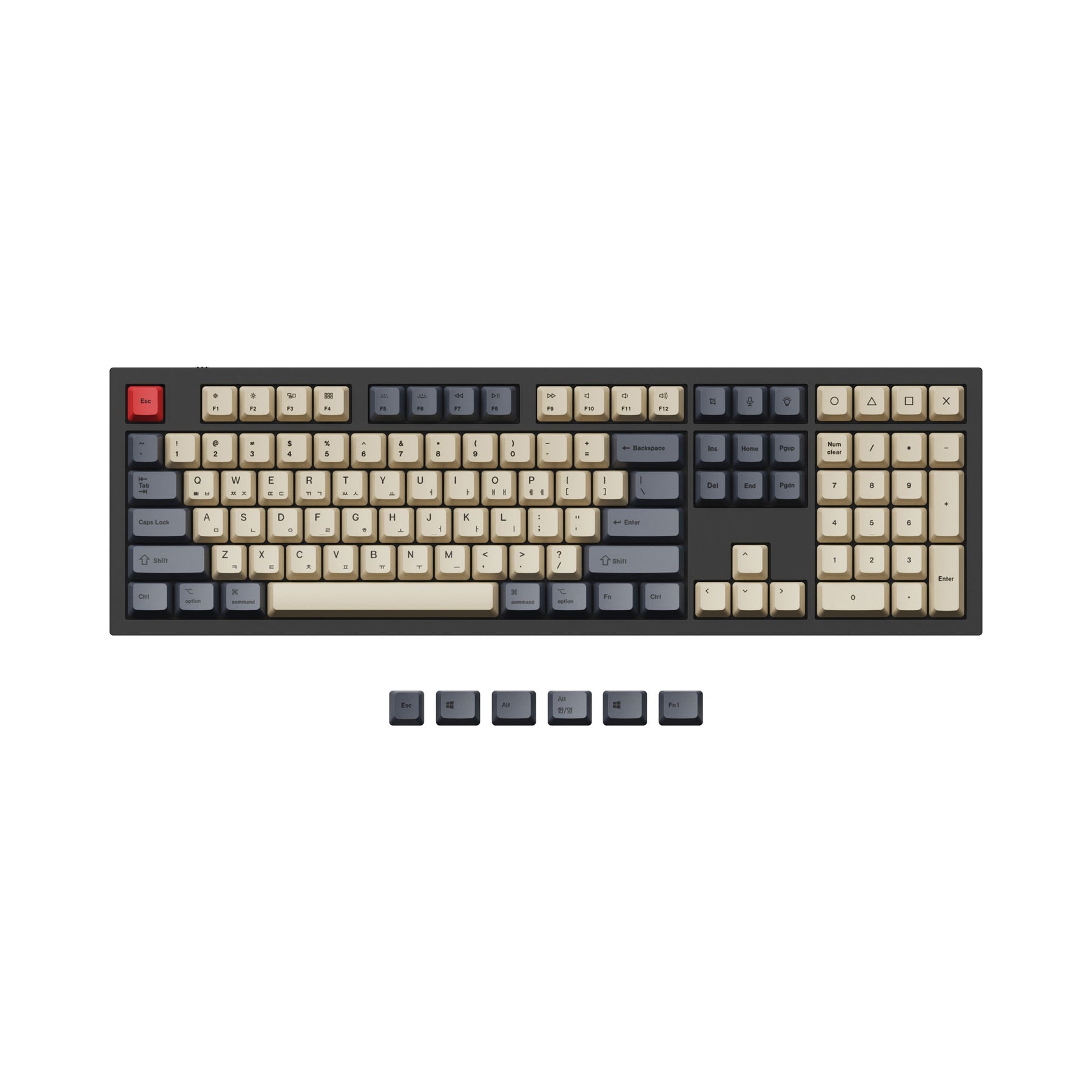 ISO & ANSI Q3 & Q4 & Q6 & K8 OEM Dye-Sub PBT Keycap Set - Carbon