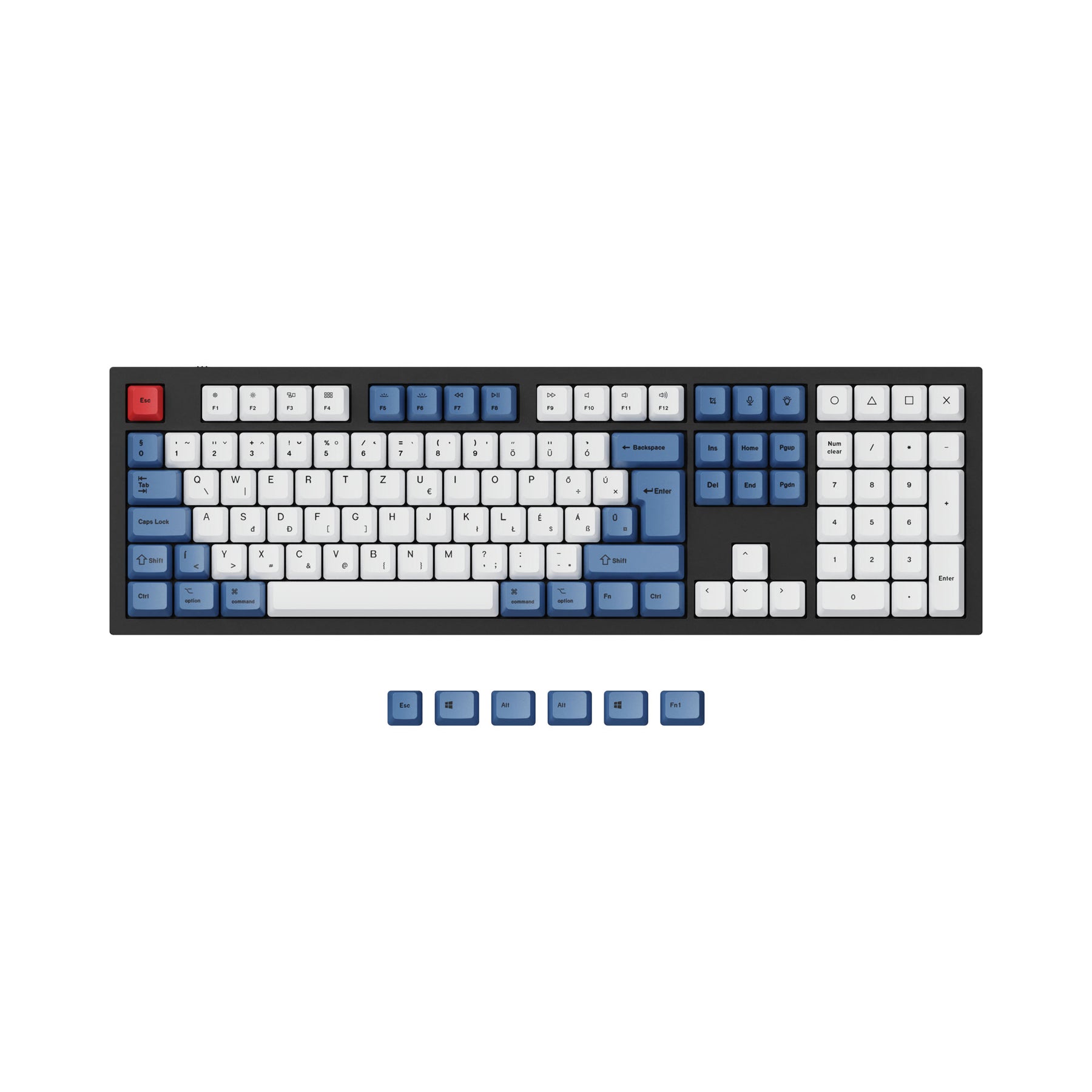 ISO & ANSI Q3 & Q4 & Q6 & K8 OEM Dye-Sub PBT Keycap Set - Blue