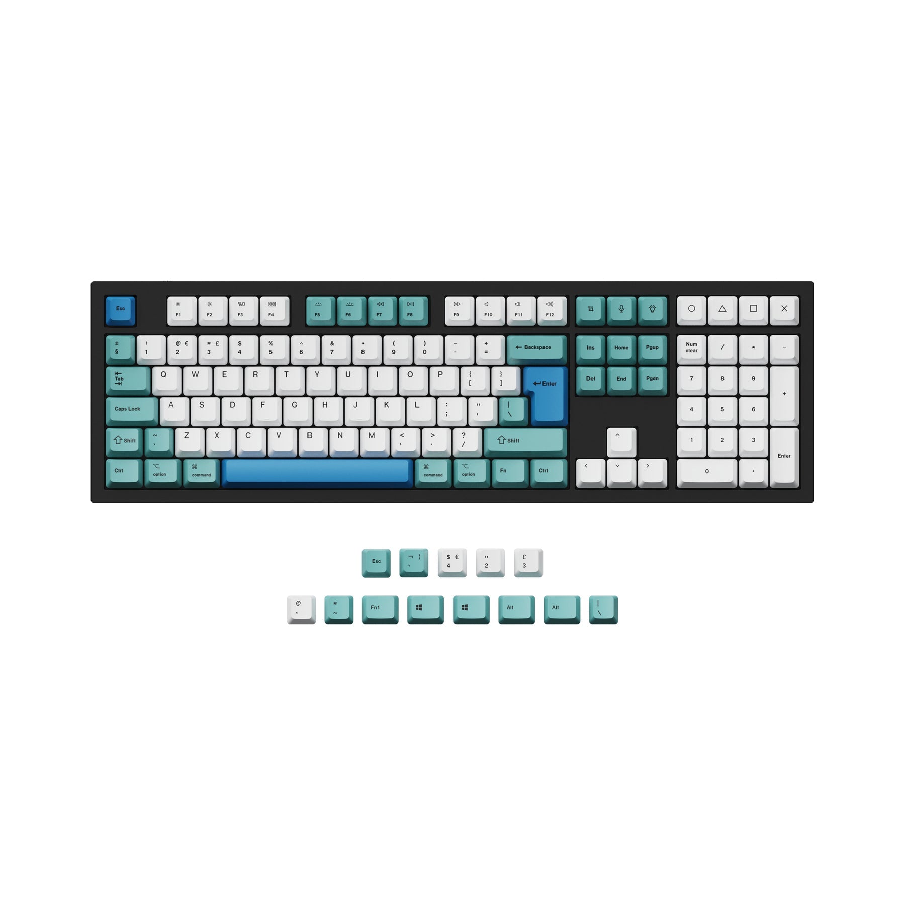 ISO & ANSI Q3 & Q4 & Q6 & K8 OEM Dye-Sub PBT Keycap Set - Iceberg