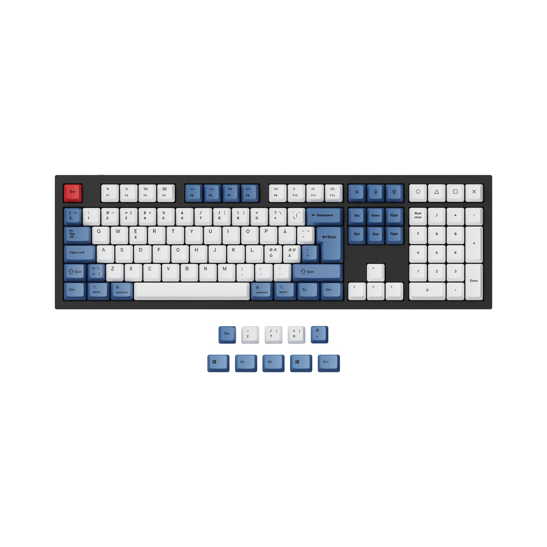 ISO & ANSI Q3 & Q4 & Q6 & K8 OEM Dye-Sub PBT Keycap Set - Blue