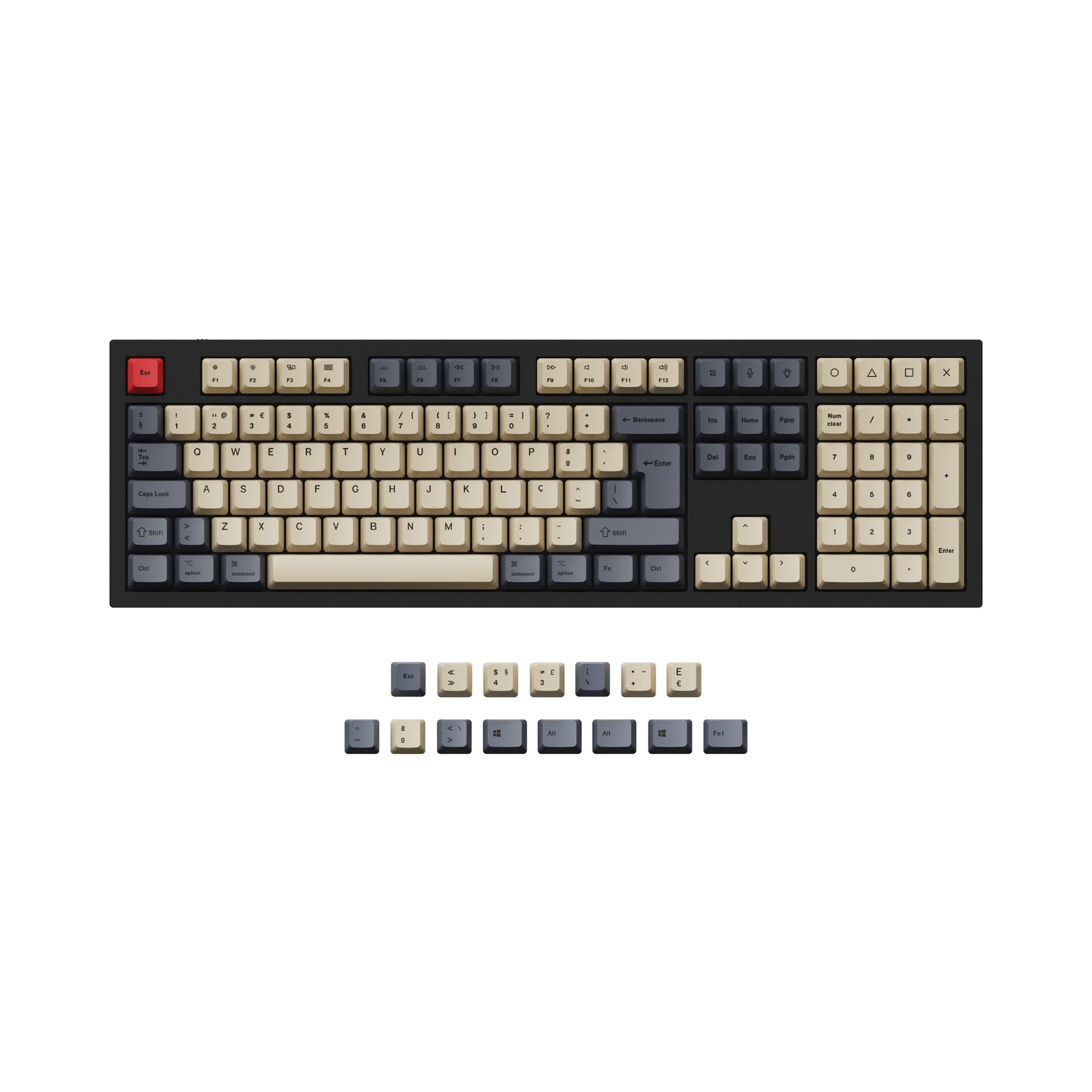 ISO & ANSI Q3 & Q4 & Q6 & K8 OEM Dye-Sub PBT Keycap Set - Carbon