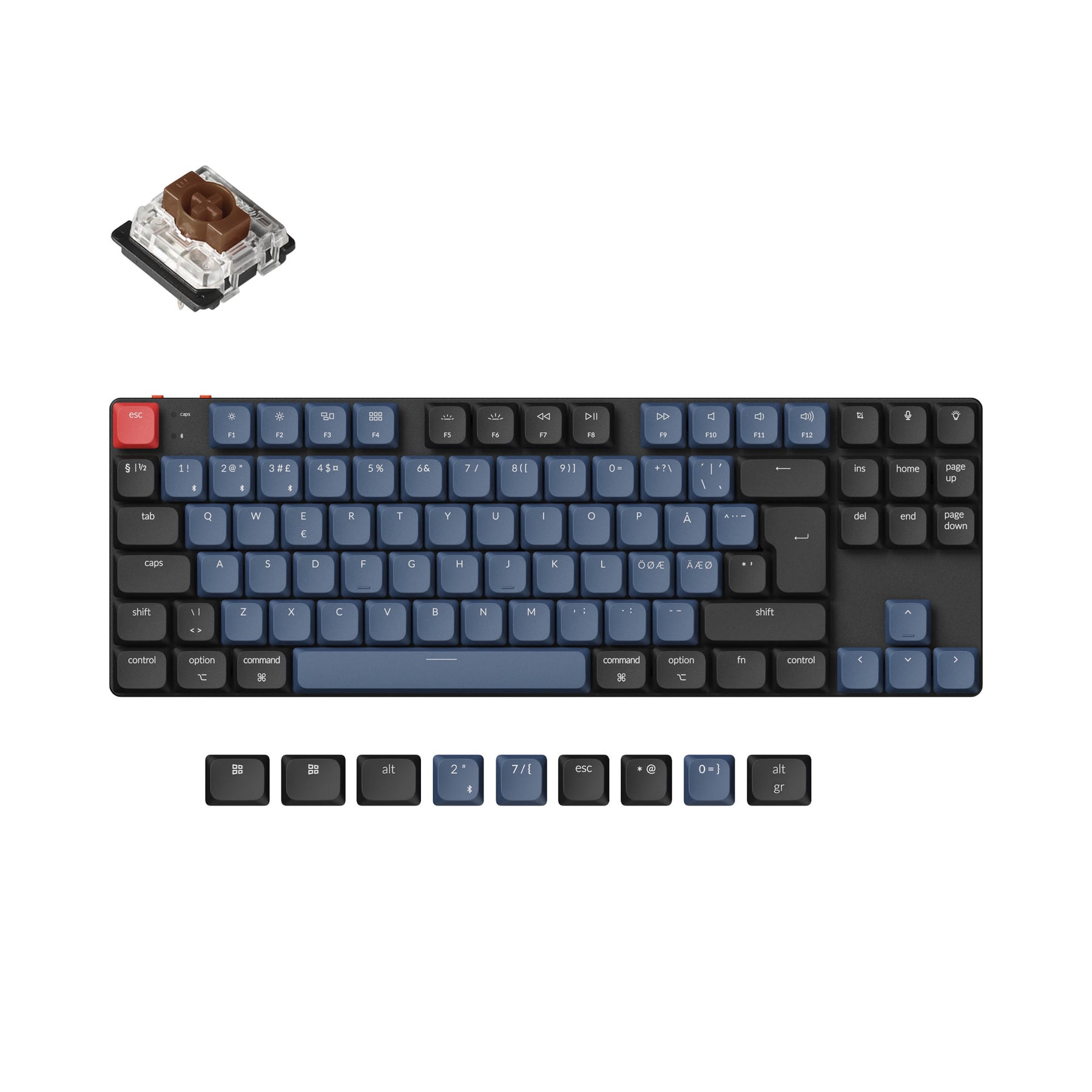 Keychron K1 Pro QMK/VIA Wireless Custom Mechanical Keyboard ISO Layout Collection