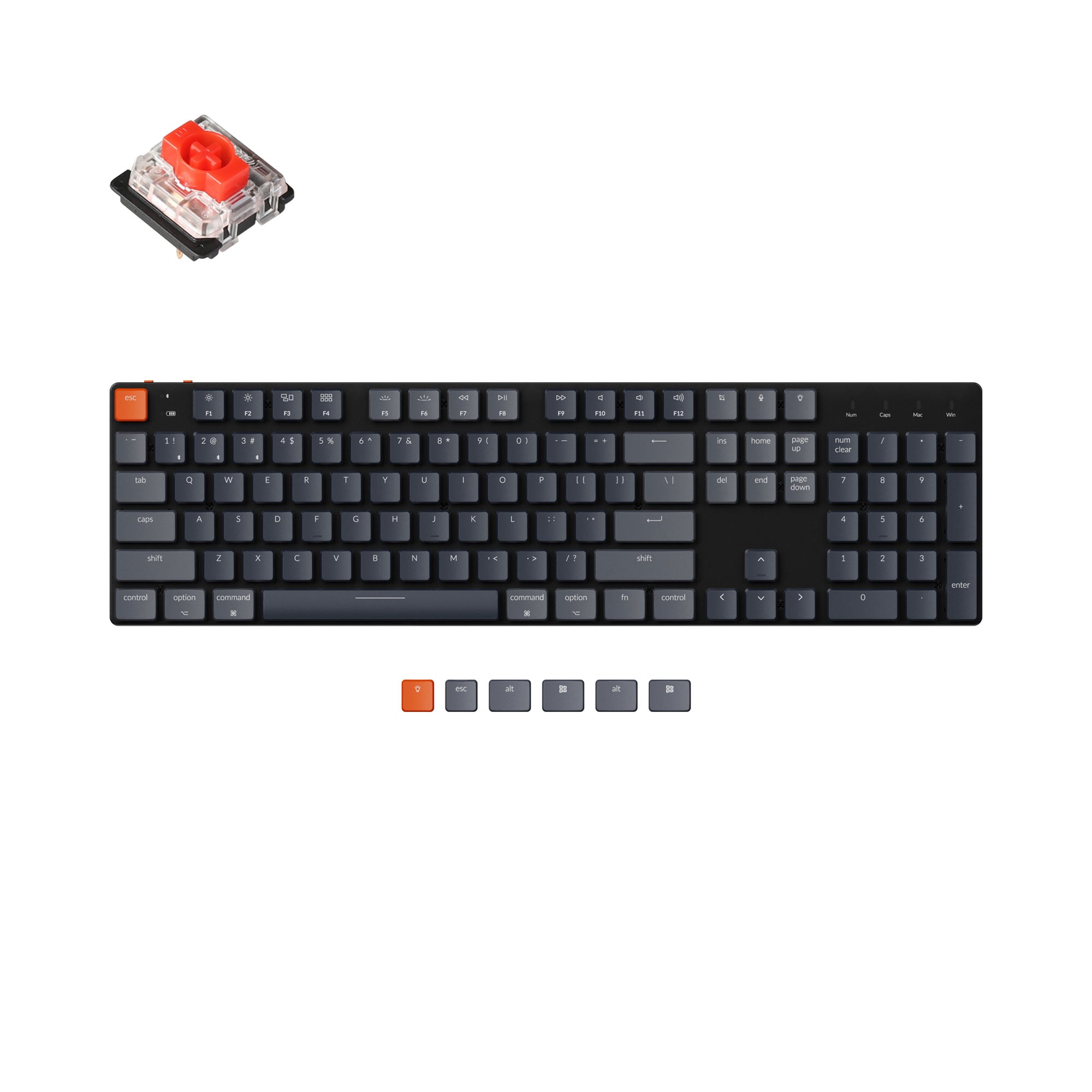 Keychron K5 SE Ultra Slim Low Profile Wireless Mechanical Keyboard For Mac Windows RGB Backlight Gateron Mechanical Switch Red