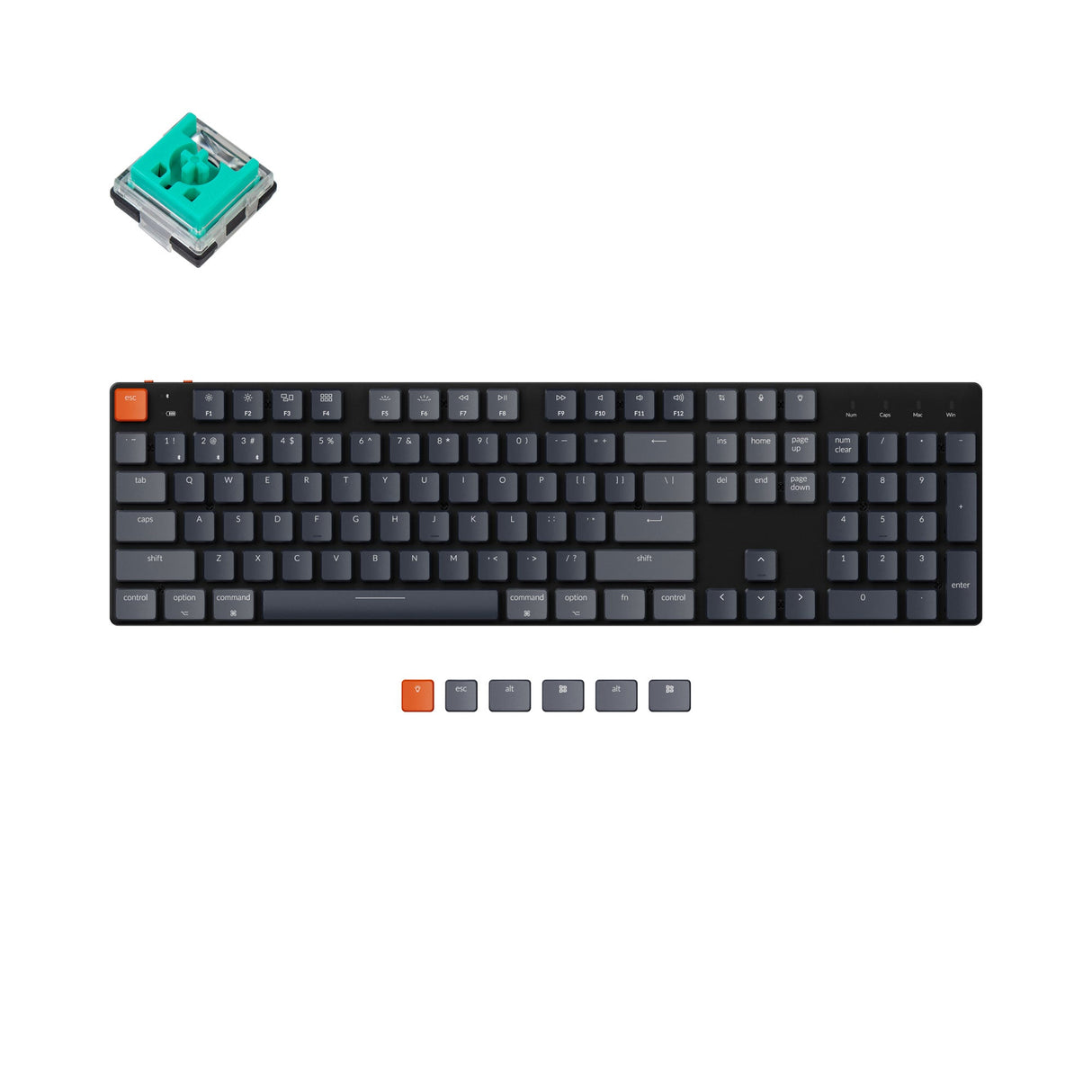 Keychron K5 SE Ultra Slim Low Profile Wireless Mechanical Keyboard For Mac Windows RGB Backlight Hot Swappable Keychron Optical Switch Mint