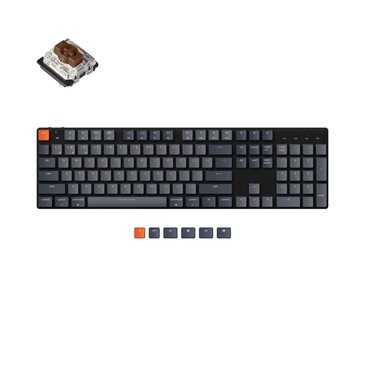 Keychron K5 SE Ultra Slim Low Profile Wireless Mechanical Keyboard For Mac Windows White Backlight Gateron Mechanical Switch Brown