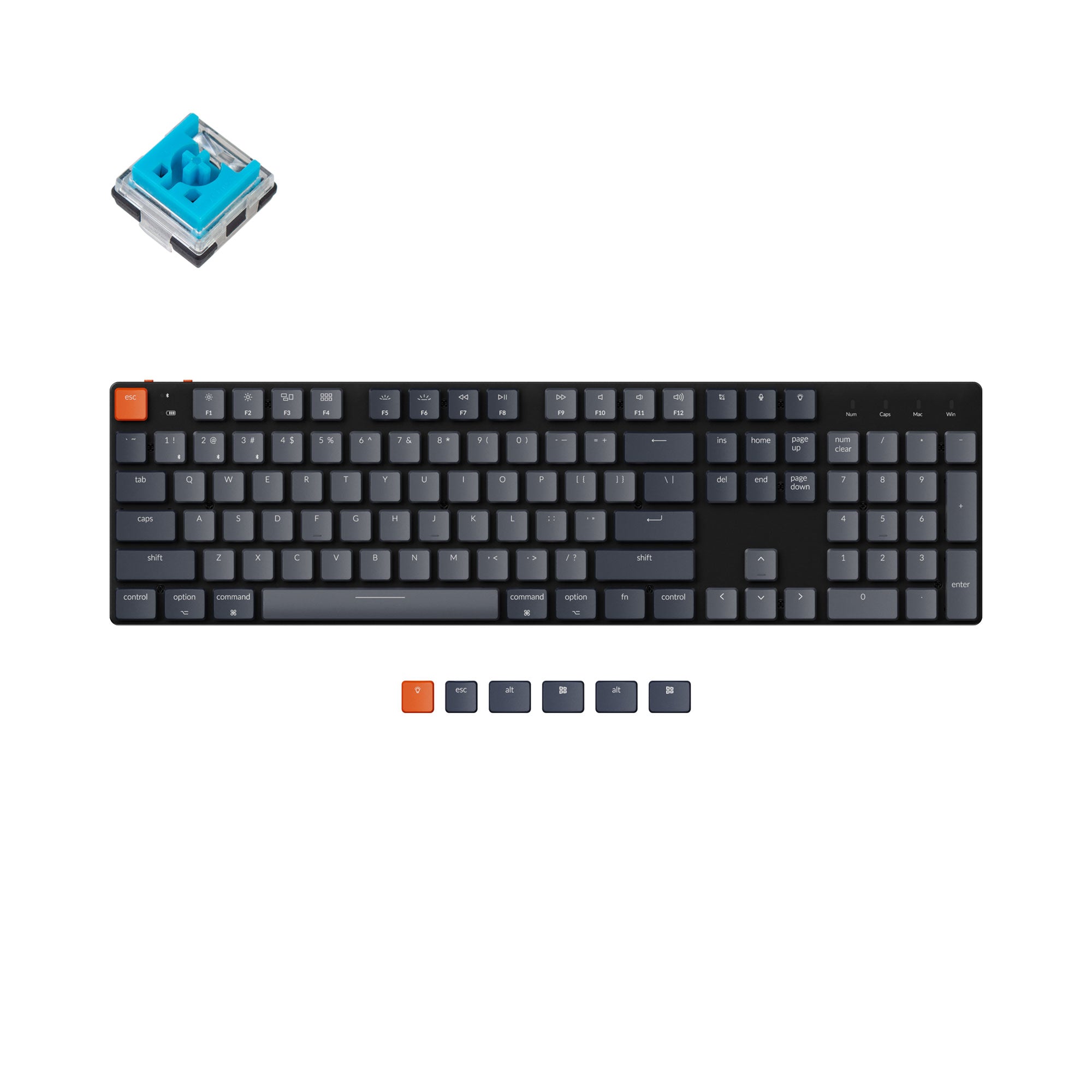 Keychron K5 SE Ultra Slim Low Profile Wireless Mechanical Keyboard For Mac Windows White Backlight Hot Swappable Keychron Optical Switch Blue