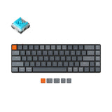 Keychron K7 65-percent ultra-slim compact wireless mechanical keyboard for Mac Windows Hot-swappable low-profile Keychron  optical blue switches with RGB backlit