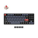 Keychron K8 Pro QMK/VIA Wireless Mechanical Keyboard for Mac and Windows PBT keycaps with PCB screw-in stabilizer and hot-swappable Gateron G Pro mechanical red switch aluminum frame