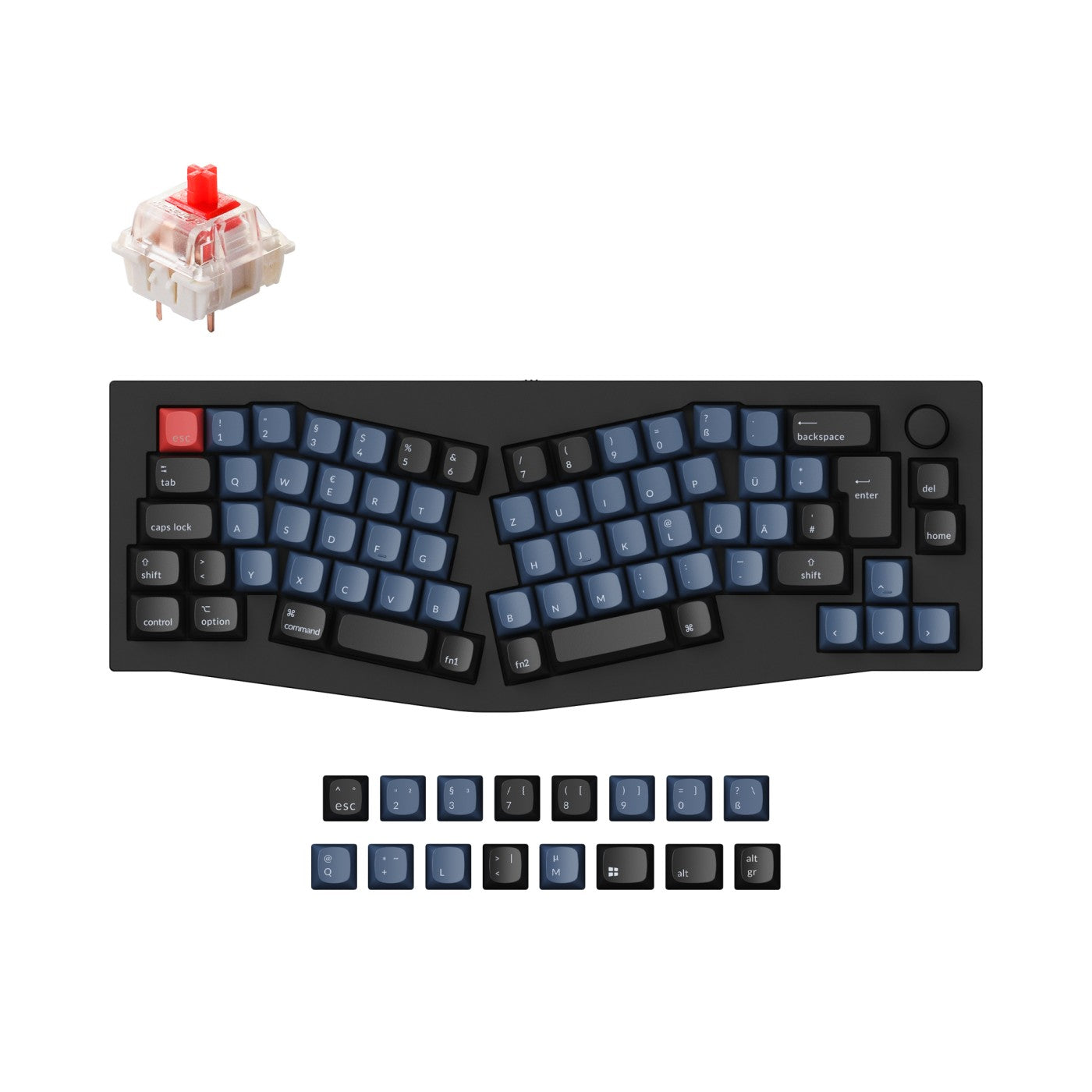 Keychron Q8 (Alice Layout) QMK Custom Mechanical Keyboard ISO Layout Collection