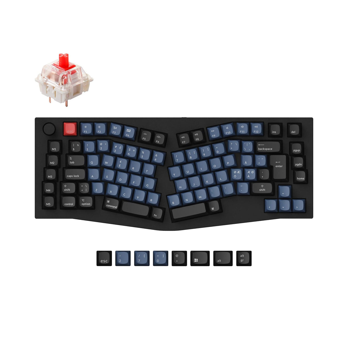 Keychron Q10 (Alice Layout) QMK Custom Mechanical Keyboard ISO Layout Collection