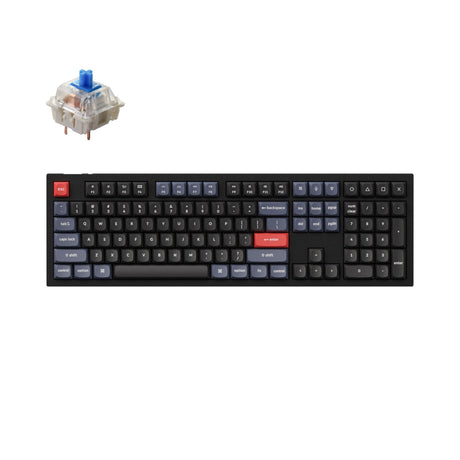 Keychron Q6 QMK/VIA custom mechanical keyboard full size aluminum for Mac Windows Linux fully assembled black frame with Gateron G Pro switch blue