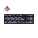 Keychron Q6 QMK/VIA custom mechanical keyboard knob version full size aluminum for Mac Windows Linux fully assembled black frame with Gateron G Pro switch red