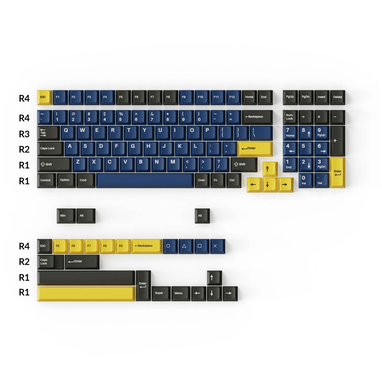 Double-Shot PBT Cherry Profile Full Set Keycaps - Royal