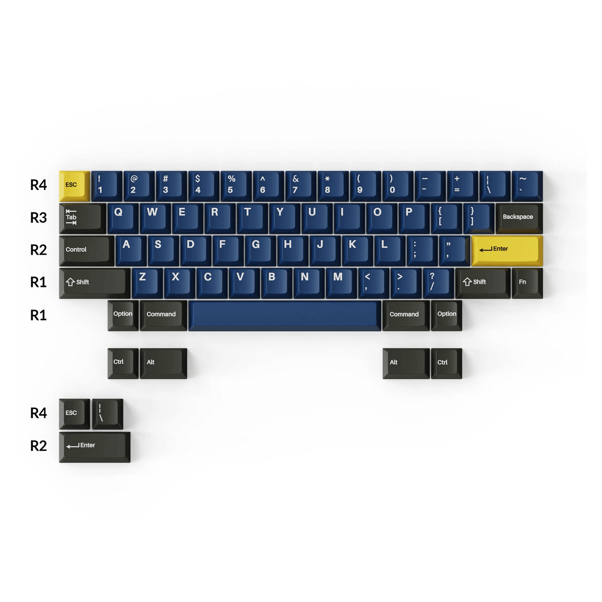 Double-Shot PBT Cherry Profile Full Set Keycaps - Royal