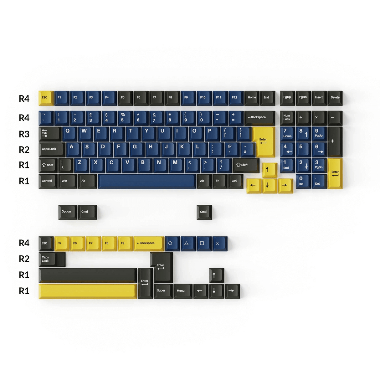 Double-Shot PBT Cherry Profile Full Set Keycaps - Royal