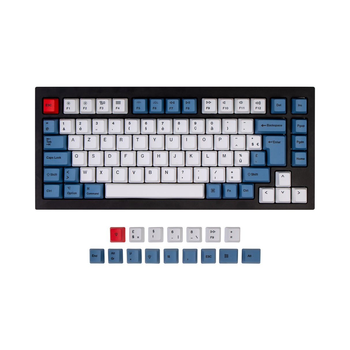 ISO Q1 & K2 OEM Dye-Sub PBT Keycap Set - Blue