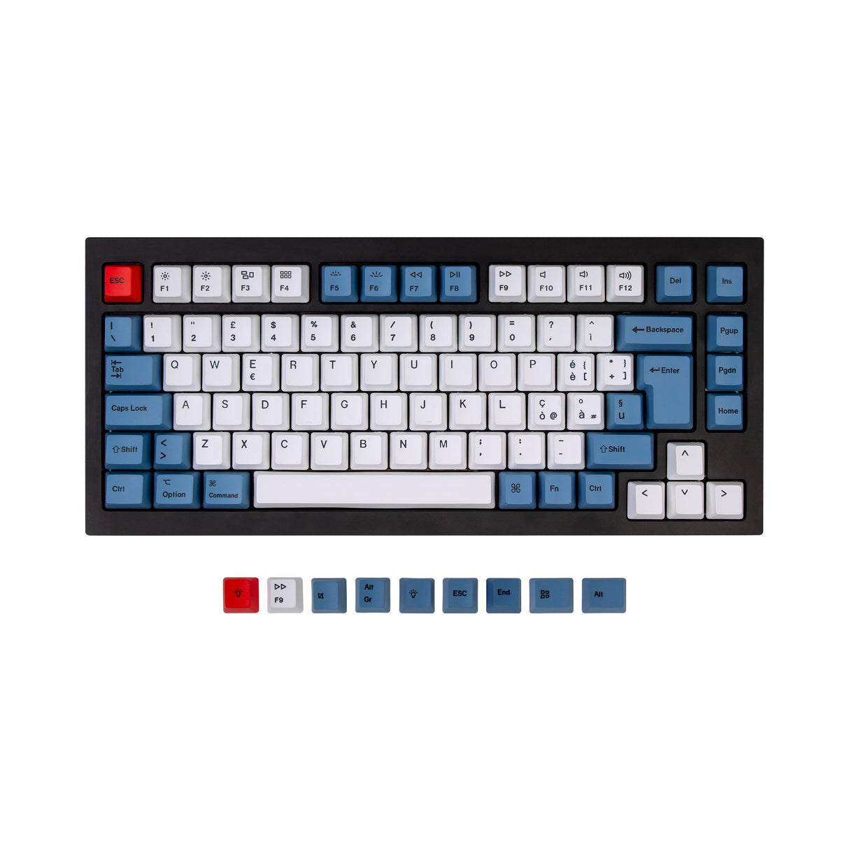 ISO Q1 & K2 OEM Dye-Sub PBT Keycap Set - Blue