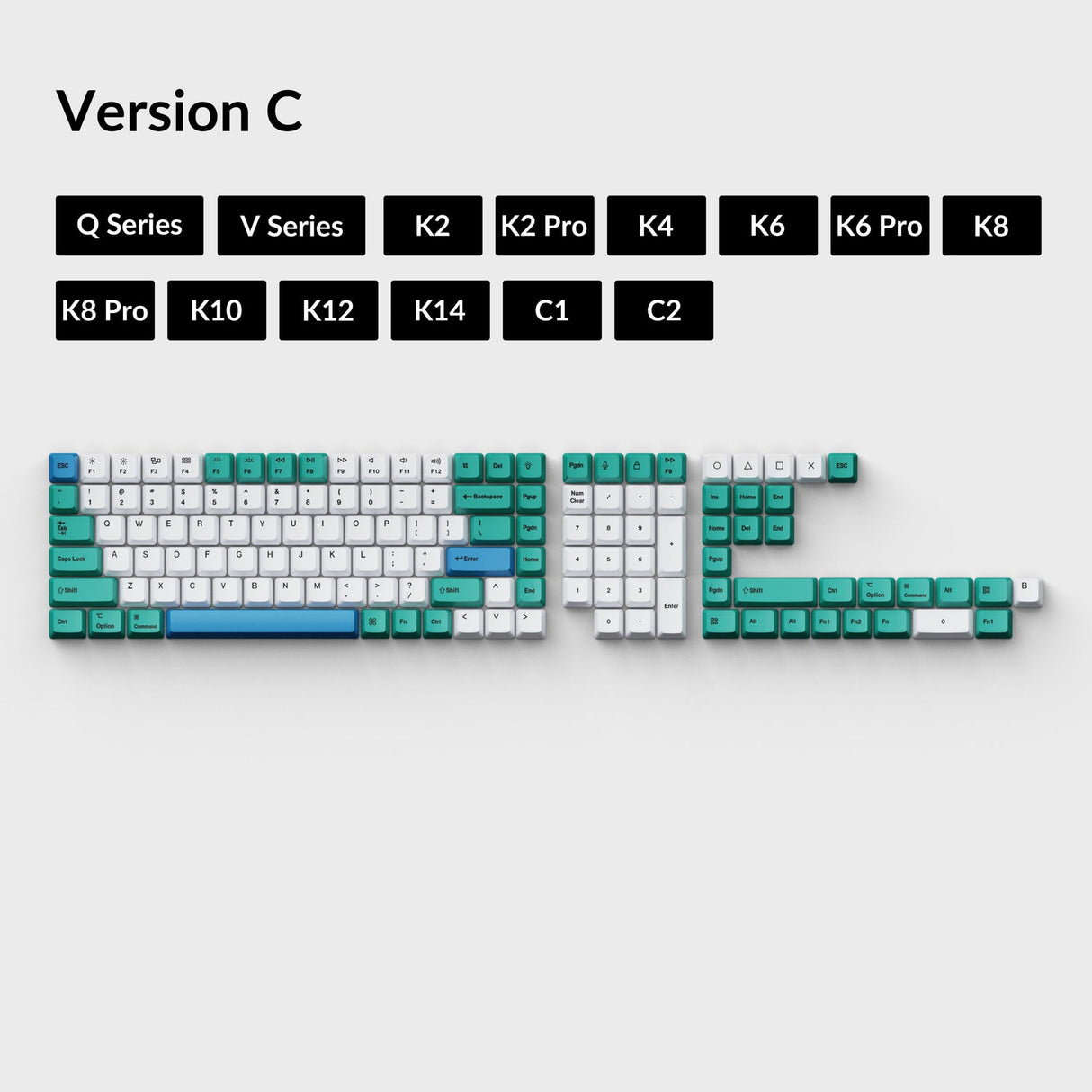 OEM Dye-Sub PBT Keycap Set - Iceberg